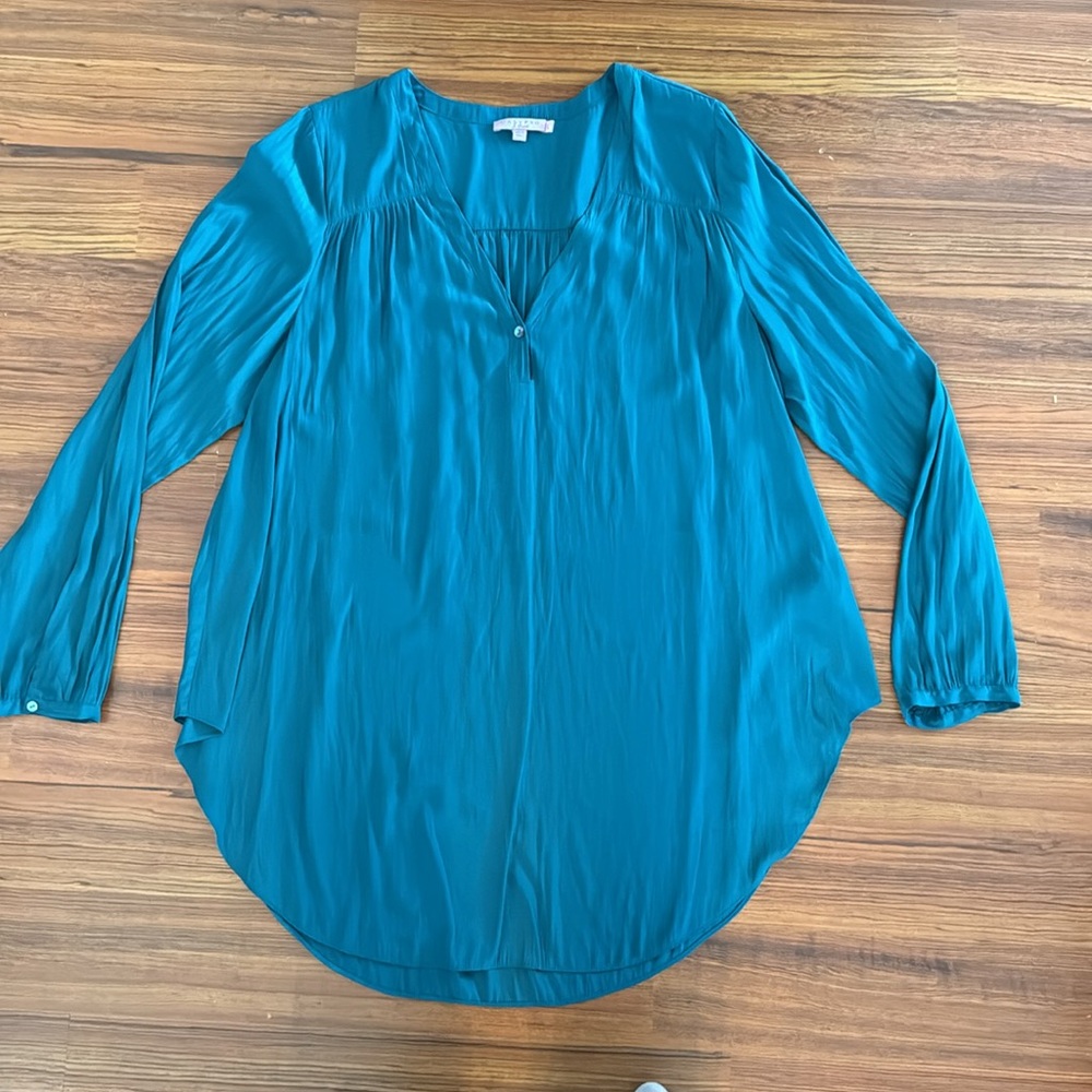 Silky teal Calypso tunic in Large